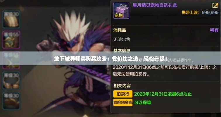 地下城导师套购买攻略:性价比之选,轻松升级! 地下城导师套购买攻略:性价比之选,轻松升级!