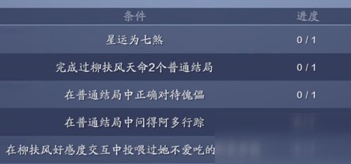 天涯明月刀手游柳扶风天命结局揭秘：解锁神秘新篇章攻略全解析