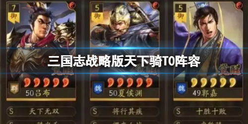 三国志战略版天下骑T0阵容攻略，轻松掌握制胜秘诀！