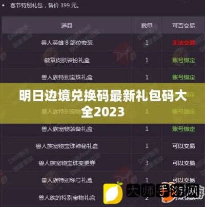 明日守望者兑换码攻略：轻松激活礼包新体验