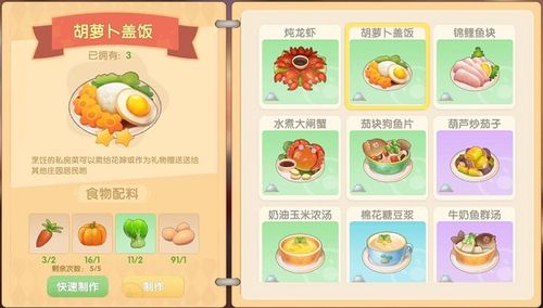 摩尔庄园手游胡萝卜盖饭制作秘籍，轻松解锁美味新境界